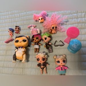 BUNDLE LOL DOLLS - LARGE PET that talks (on/off switch) big sis /baby sis